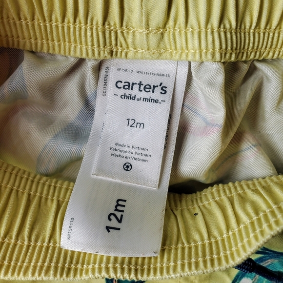 Rashguard And Swim Trunks 2pc Set By Carter's Child Of Mine Size 12m EUC - Picture 7 of 16